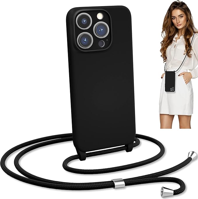 iPhone 15 Pro Max (6.7 inch) Crossbody Silicone Case with Hands