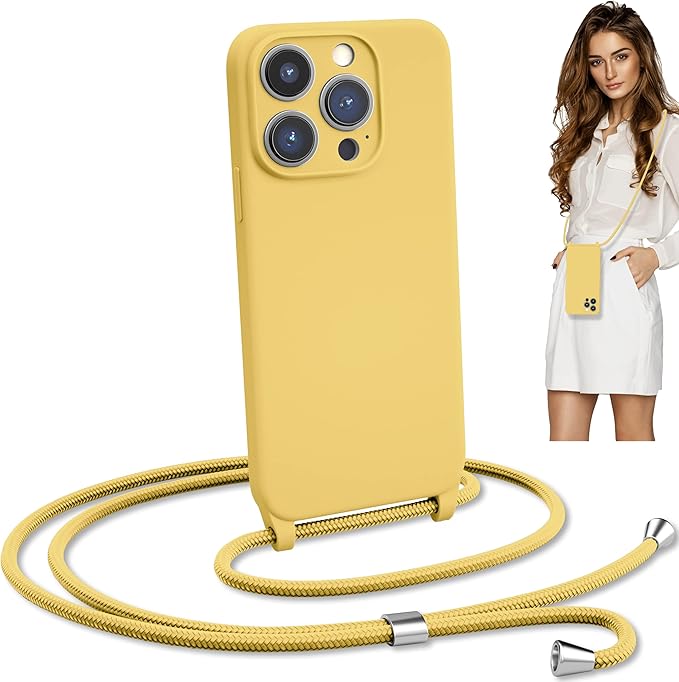 iPhone 16 (6.1 inch) Crossbody Silicone Case with Hands-Free