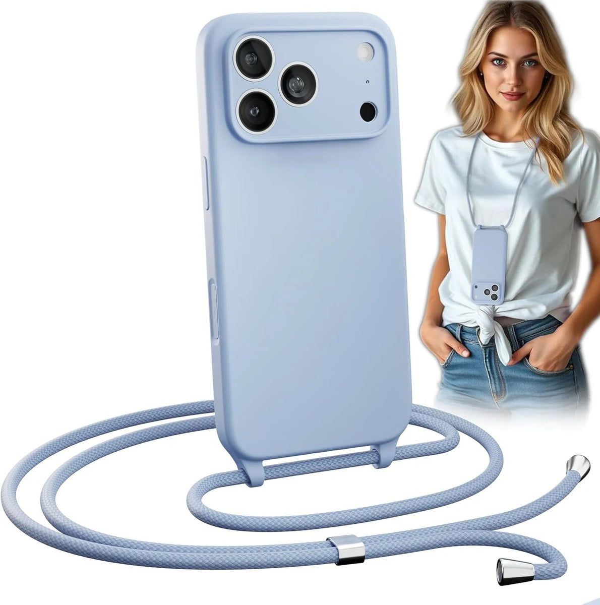 iPhone 17 Pro (6.3 inch) Crossbody Silicone Case with Hands-Free