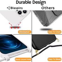 Load image into Gallery viewer, iPhone 16 (6.1 inch) Crossbody Silicone Case with Hands-Free Adjustable Rope
