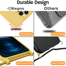 Load image into Gallery viewer, iPhone 16 (6.1 inch) Crossbody Silicone Case with Hands-Free Adjustable Rope
