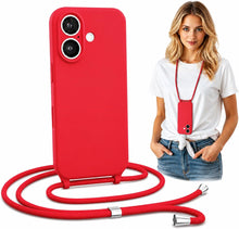Load image into Gallery viewer, iPhone 16 Plus (6.7 inch) Crossbody Silicone Case with Hands-Free Adjustable Rope - IceSword
