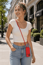 Load image into Gallery viewer, iPhone 17 Pro (6.3 inch) Crossbody Silicone Case with Hands-Free Adjustable Rope - IceSword
