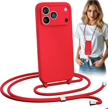 Load image into Gallery viewer, iPhone 17 Pro (6.3 inch) Crossbody Silicone Case with Hands-Free Adjustable Rope - IceSword
