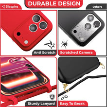 Load image into Gallery viewer, iPhone 17 Pro Max (6.9 inch) Crossbody Silicone Case with Hands - Free Adjustable Rope - IceSword
