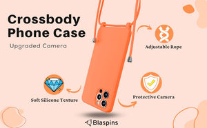 iPhone 16(6.1 inch)-Silicone Case with Hands-Free Adjustable Rope