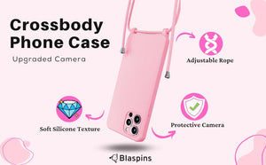 iPhone 16 Pro Max(6.9 inch)-Silicone Case with Hands-Free Adjustable Rope