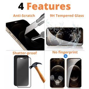 IceSword Screen Protector for iPhone 12 Mini [Superior Shatterproof], Tempered Glass Film (9H Hardness, 8X Stronger, Anti-Fingerprint, Bubble Free), 5.4” - IceSword