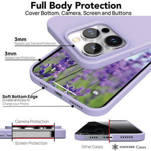 IceSword iPhone 13 Pro Max Case Stone, Cute Liquid Silicone Slim Protective  Phone Case, Soft Anti-Scratch Microfiber Lining, Matte Light Beige, Tan