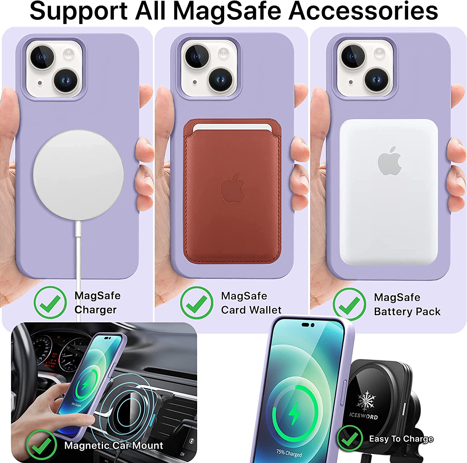 SUCGLES for iPhone 14 Plus Case with MagSafe, [Strong Magnet] [10FT  Military Grade Protection] [Non-Yellowing] Slim Mag Safe Phone Case Bumper  Thin