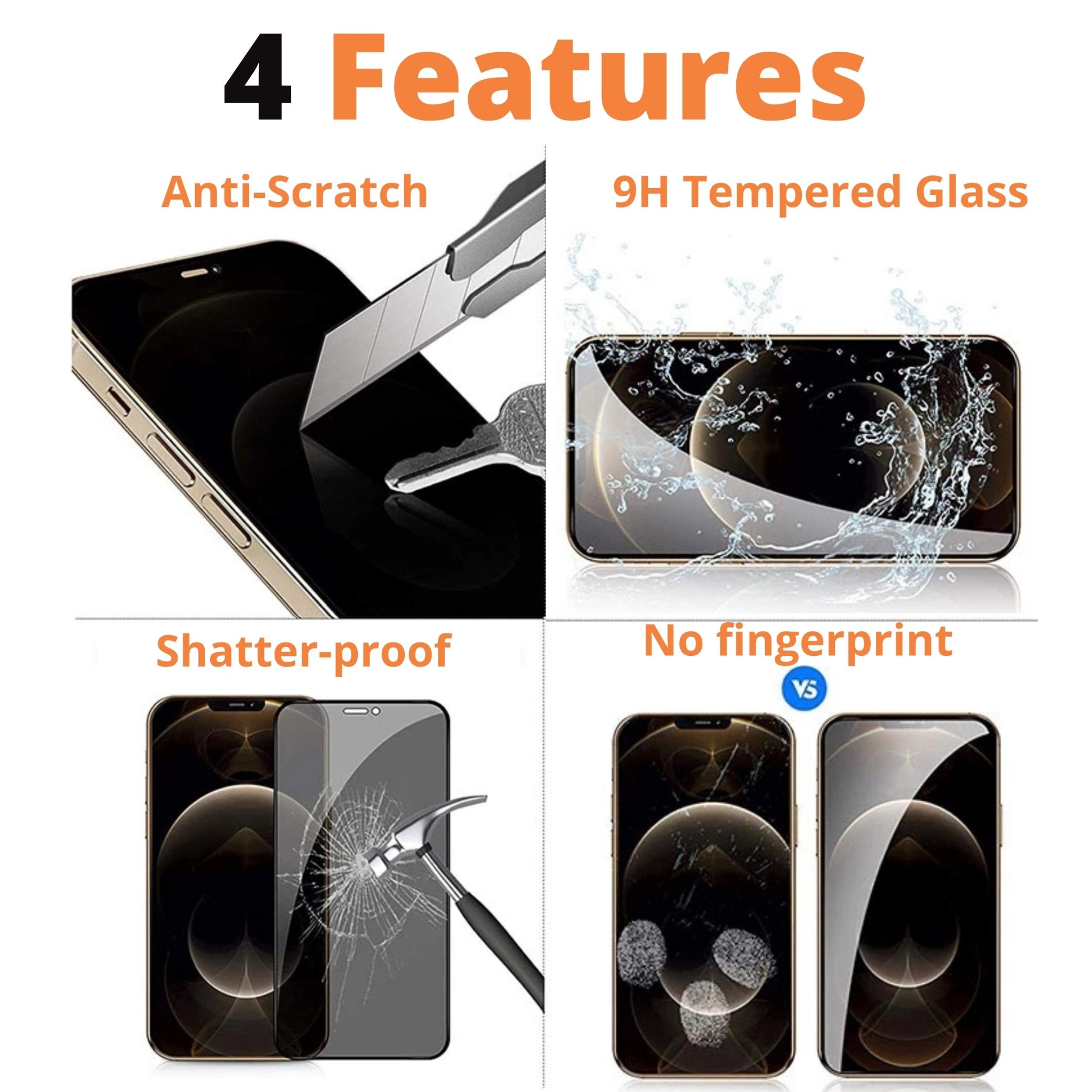 For iPhone 13/13 Mini/13 Pro Privacy Anti-Spy Tempered Glass Screen  Protector