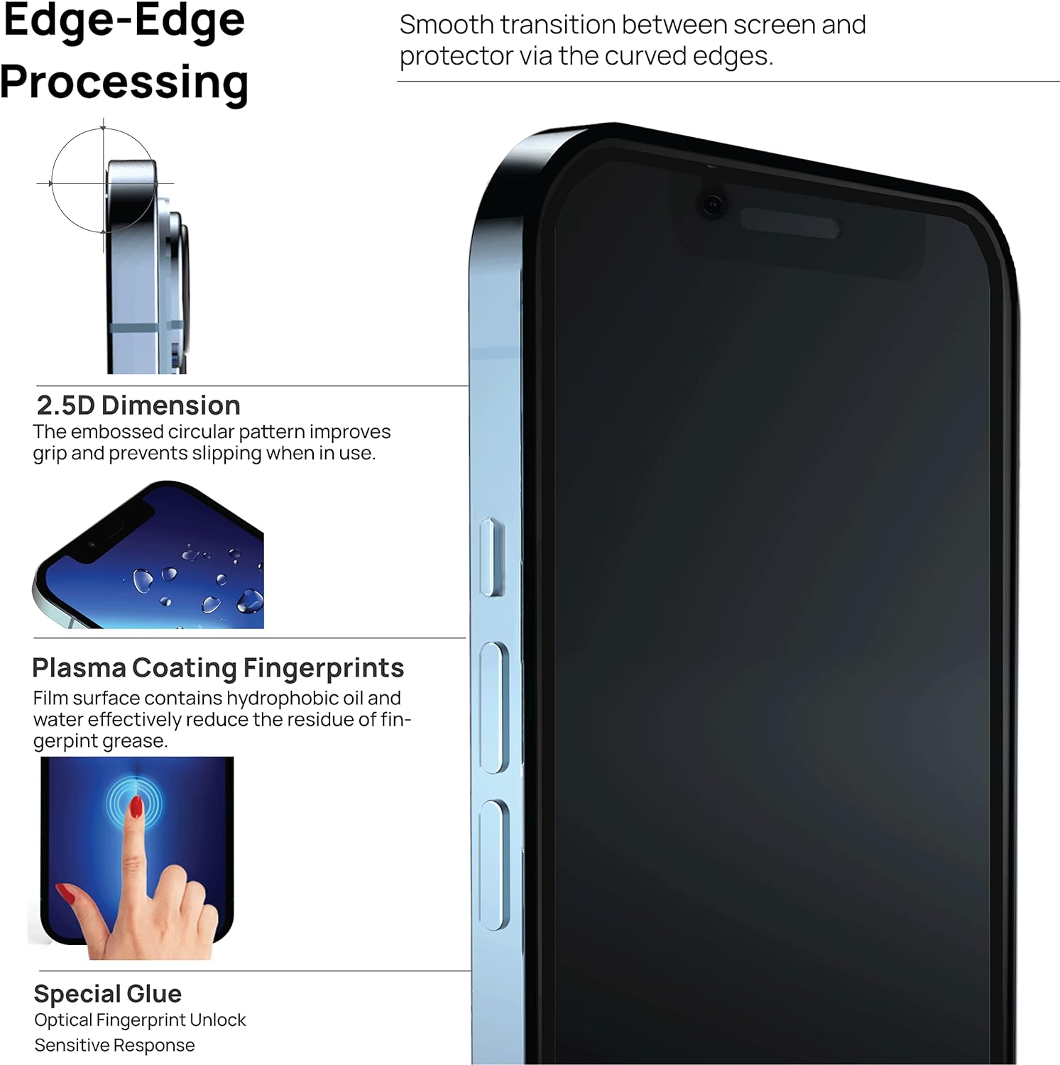 GRIPP 3D Tempered Glass iPhone 15 Pro Max (6.7) - Black